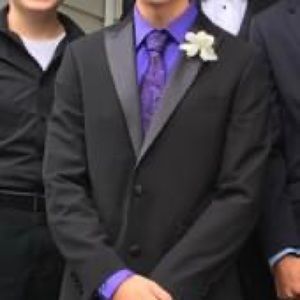 Ultra slim cut tuxedo feel suit.  Pants are 32x32